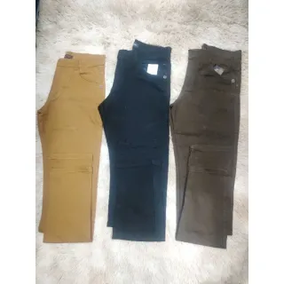 Calça Masculina Sarja Lycra - Tamanhos 36-48 - Vinho