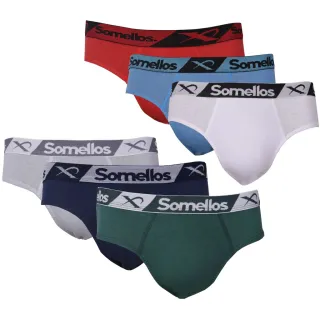 Cuecas Slip 100% Algodão Somellos Adulto - Kit com 3 ou 6 - Kit com 3