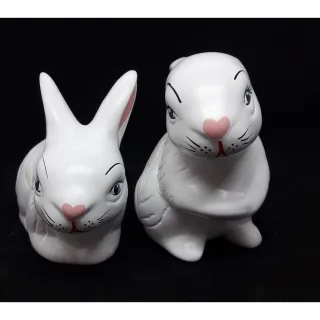 Enfeite de jardim Coelhos - Decoração de Páscoa - Único