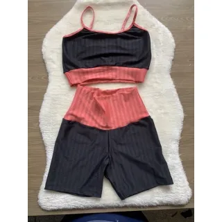 Top + Short Cirre 3D Fitness de Alta Qualidade - Pink