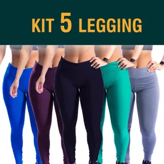 Moda LLevo - Kit 5 Calça Legging Suplex Fitness Não Fica Transparente - VOU ESCOLHER AS CORES DO KIT