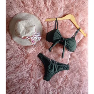 Promoção: Biquíni asa delta feminino com bojo - PINK-FLORESCENTE