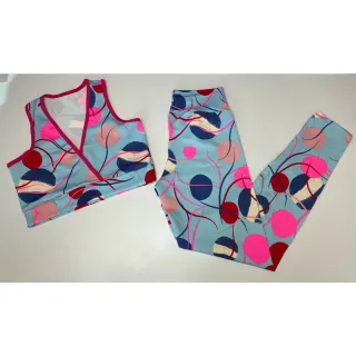 Conjunto de malhar fitness: calça legging e top cropped suplex - Estampa (DC) 13