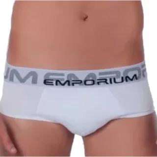 Cueca Básica Machão Slip Elástico Exposto - Microfibra 207 - Branco