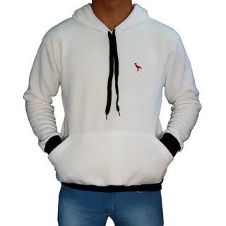 Promoção Blusa Masculina Moletom Atacado Bolso Toca - Branco