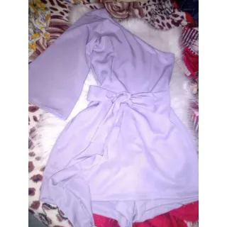 Tecido Crepe Twill Macaquinho de Uma Manga - Lilás