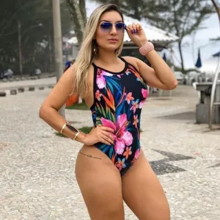 Moda Praia Feminina Maiô Preto Premium - Libélula cavado alça 36/40