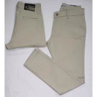 Bolso embutido sarja skine calça masculina - Sarja Bege clara