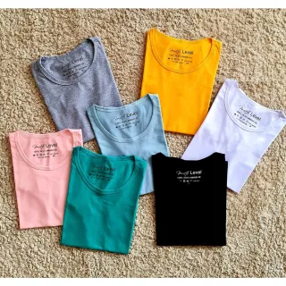 Camiseta Lisa Feminina Premium Algodão Malha Penteada Gola Redonda