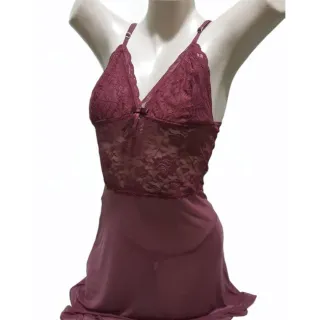 Lingerie Renda Sensual Camisola Feminina Noite Sexy - GG/44 - 46