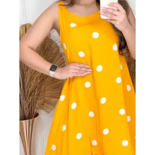 Viscolinho l Vestido com Bolso l Poá - Viscolinho folha verde