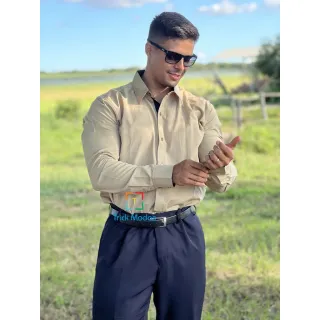 Promoção Camisas Masculinas Social Slim - Pronta Entrega Plus Size - Várias Cores - Preto