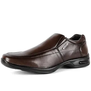 Pronta Entrega Sapato Social Masculino Couro Premium Anti-Stress Ortopédico - Marrom