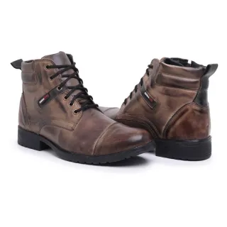 Romacini Coturno Masculino em Couro Legítimo - Marrom