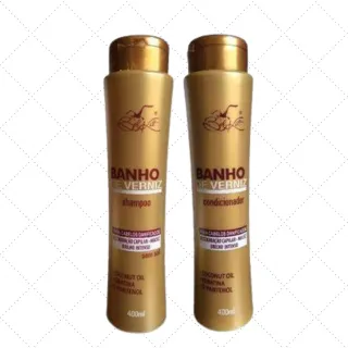 Kit Capilar - Shampoo + Condicionador - Verniz/Banho De Maçã/Desmaia Cabelo/Apaluza - 400ml - VINAGRE DE MAÇA