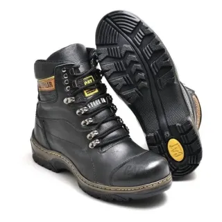 CAT Bota 100% Couro em Promoção - AMARELA