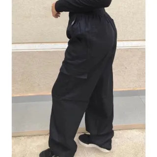 Calça Frouxa Cargo Bege e Preta Skate Street Wear - Preto