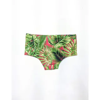 Verão Praia Lycra Adulto Masculina Sunga Poliamida Short - ROSA FOLHAGEM VERDE NORMAL