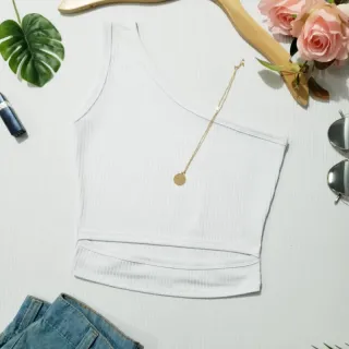 Alça Única Cropped Manga Nula - Várias Cores - Preto