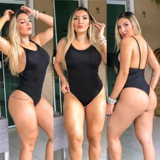 Body Feminino Suplex Estampado Cavado Zig Zag Girassol Bori - Raryel - Preto Corda