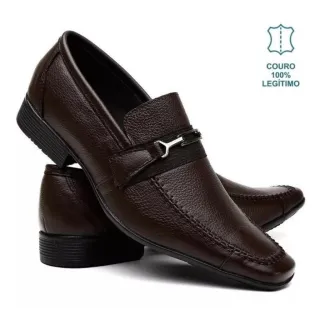 Pronta Entrega Sapato Social Masculino Couro Legitimo Max Confort - Preto