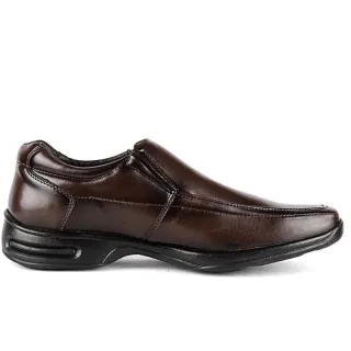 Pronta Entrega Sapato Social Masculino Couro Premium Anti-Stress Ortopédico - Marrom