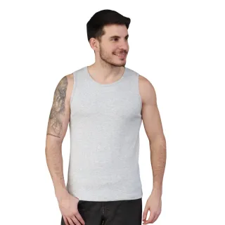 Regata Premium Elastano Masculina Ribana Americana Algodão - Branco