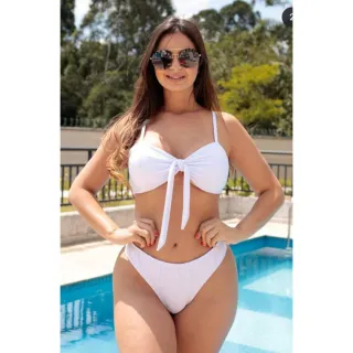 Promoção: Biquíni asa delta feminino com bojo - PINK-FLORESCENTE