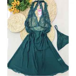 Conjunto Sensual: Camisola Transparente com Calcinha Fio Dental - Sex Shop