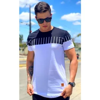 Camiseta Listra Longline Masculina Oversized Premium em Algodão