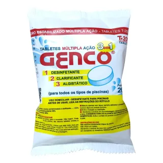 Kit de Suporte Flutuante para Piscinas com Clorador Cisne + 10 Tabletes de Cloro 3 em 1 Genco - Único