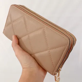 Bordada Feminina Carteira em 2 Zíper - Preto1102