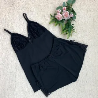 Pijama Linha Noite Baby Doll Feminino com Detalhe em Renda - ROMANCE C/ FROZEN