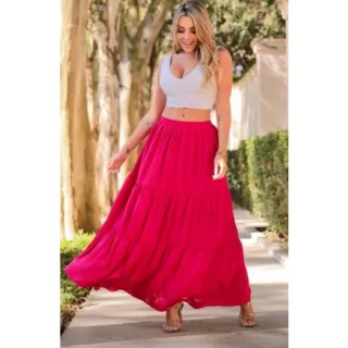 Moda Evangélica: Saia Longa 3 Marias - Roxa