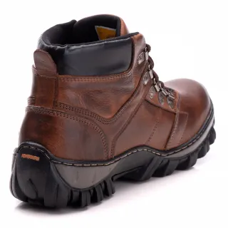 Adventure Masculina Bota Caterpillar em Couro com Palmilha Gel Macia - Milho