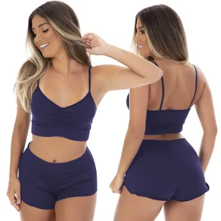 Moda Feminina Pijama Kit 2 Top Doll Microfibra sem Bojo - Promoção - Branco / Rosê