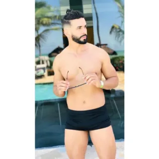 Sunga Forrada Boxer com Proteção UV e Cordão de Ajuste - Preto