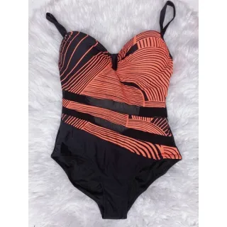 Moda Praia Feminina Plus Size - Maiô Estampado Tule - Verde