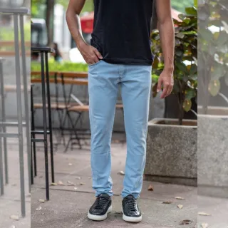 Calça Slim Masculina Jeans Branca Premium com Elastano - Jeans escura