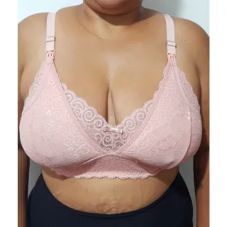 Plus Size Sutiã Amamentação Rendado GG ao 56 - Preto