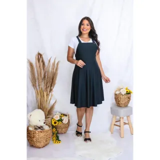 Moda Evangélica Casual Plus Size - Jardineira Salopete - BORDO G1