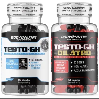 Body Nutry Kit Testo-Gh + Testo-Gh DILATED - 2x Pote com 120 Cápsulas