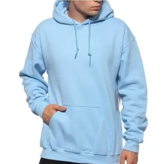 Blusa Canguru Masculina Básica Liso com Capuz e Bolsos - Azul Royal