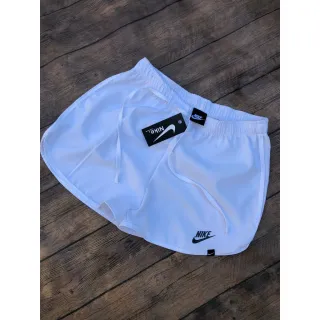 Shorts Fitness Preto Feminino Tactel com Elastano - Branco