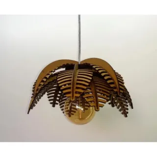 Pendente Luminária Rústico Mdf Madeira Fiori Lustre - 50cm