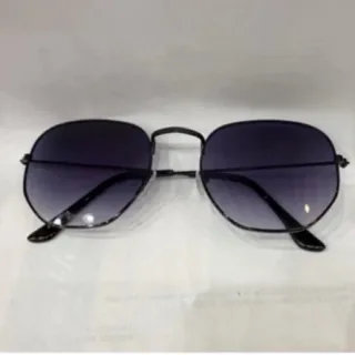 Lançamento Óculos de Sol Fashion Unissex Hexagonal Feminino e Masculino - Dourado de verde