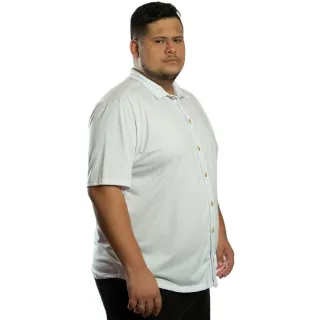 Camisa Masculina Manga Curta Plus Size G1 G2 G3 - Azul