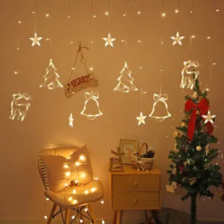 Festa de Natal ao ar livre: Cordão de luz LED para decoração com árvore, casamento e eventos - Branco Quente