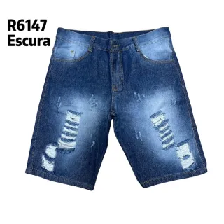 Bermuda Marmorizada Rascada Masculina 100% Algodão - Modelo TOP - B.rascada clara