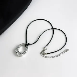 Grande Colar Pendnat Heart/Geometry: Corrente de Corda Simples para Acessórios de Verão - Forma 3